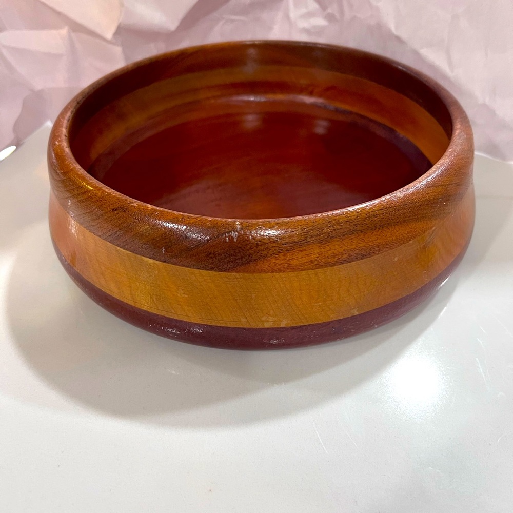 1953 Walnut, Redgum and Mahogany Salad or fruit bowl